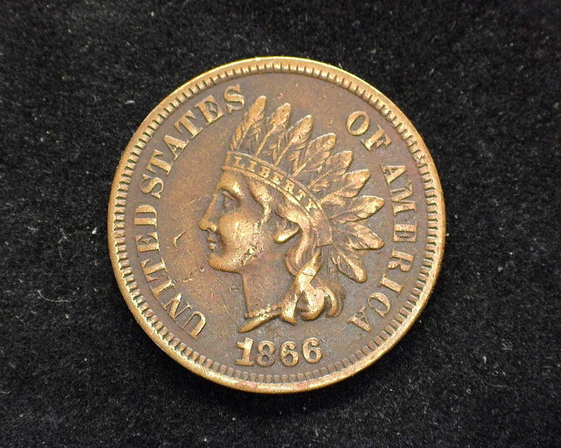1866 Indian Head Penny/Cent VF - US Coin