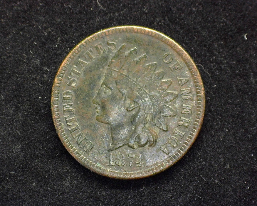 1874 Indian Head Penny/Cent VF - US Coin