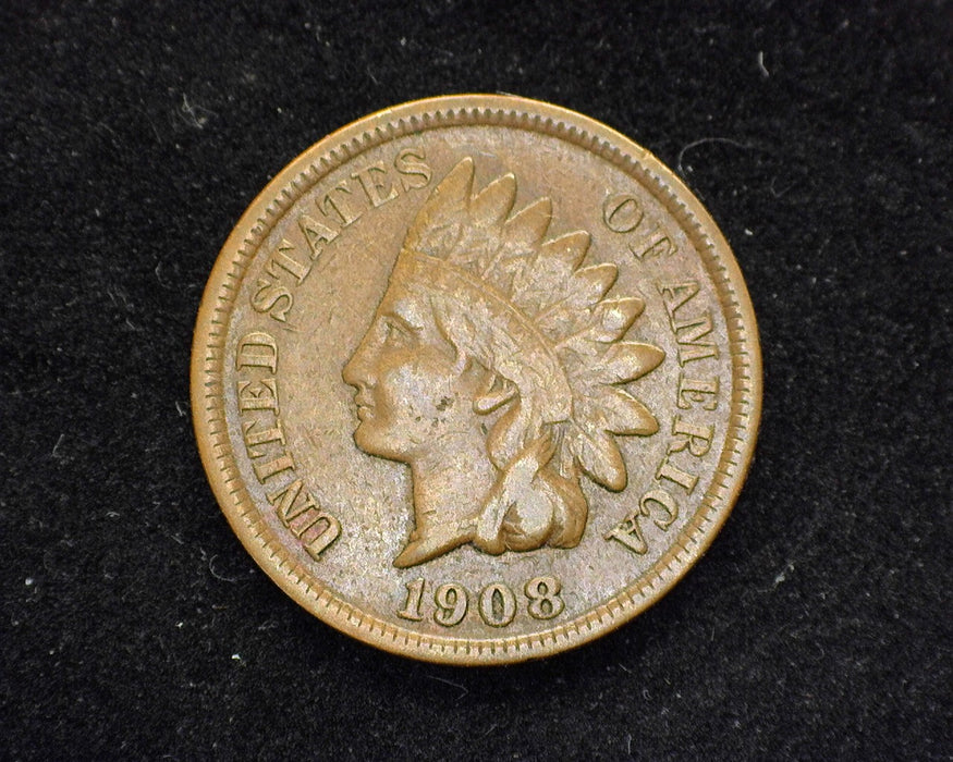 1908 S Indian Head Penny/Cent F - US Coin