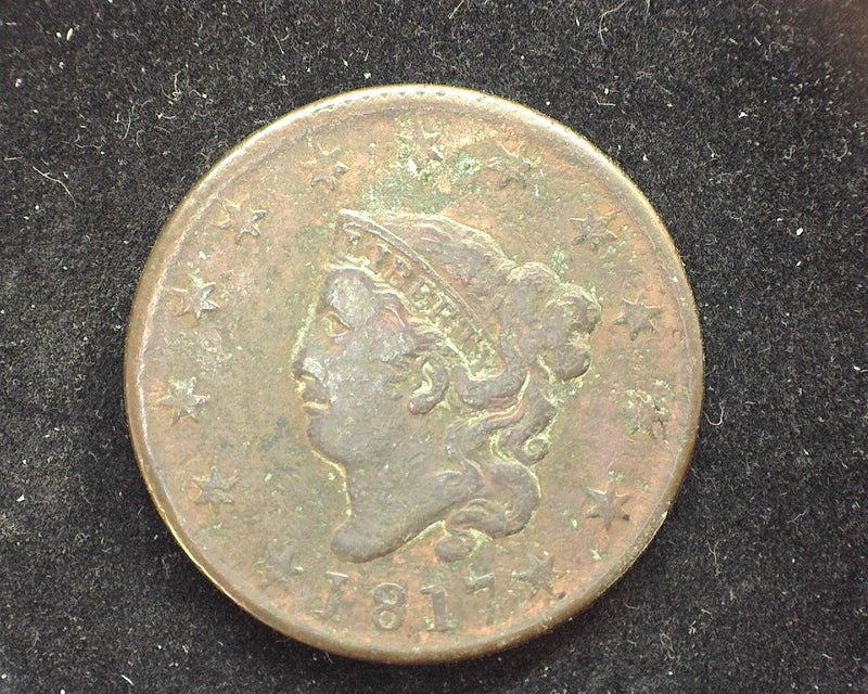1817 13 Stars Large Cent Classic Pitting F - US Coin