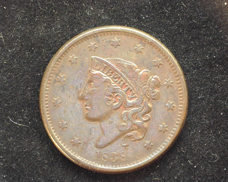 1838 Large Cent Coronet VF - US Coin