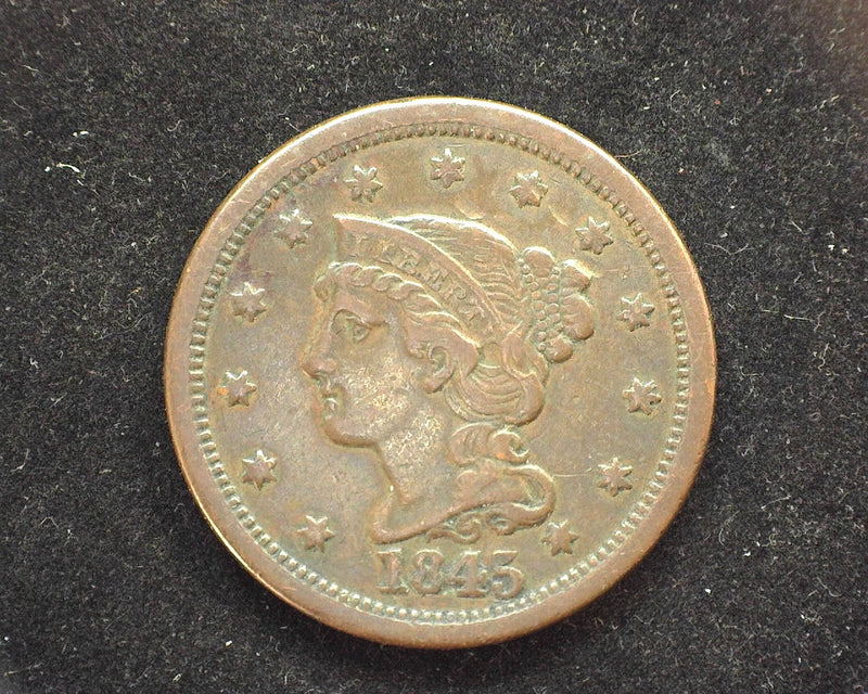 1845 Large Cent Coronet XF-40 - US Coin