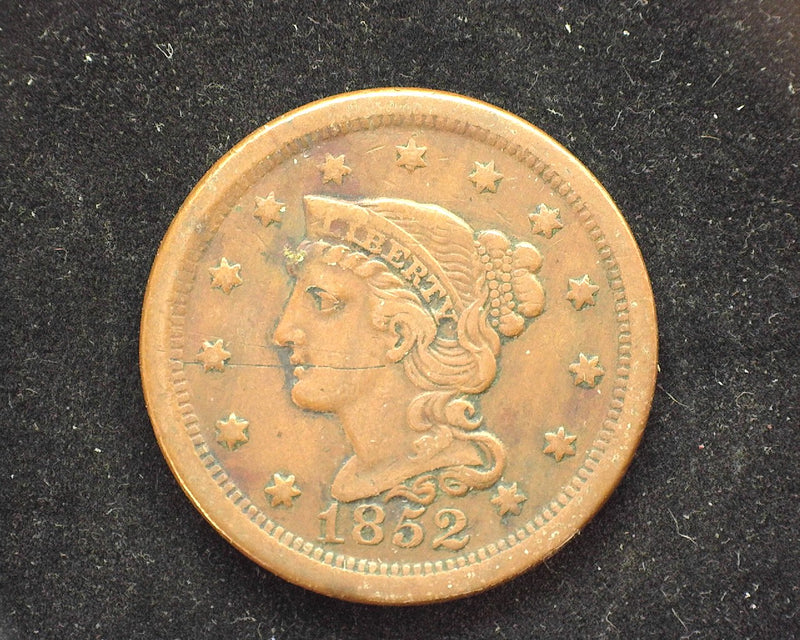 1852 Large Cent Coronet Faint scratch. VF/XF - US Coin