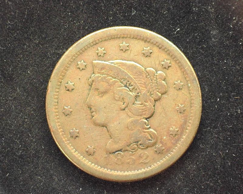 1852 Large Cent Coronet F - US Coin