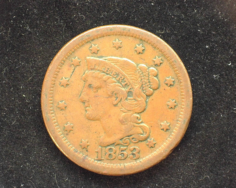 1853 Large Cent Coronet VF/XF - US Coin