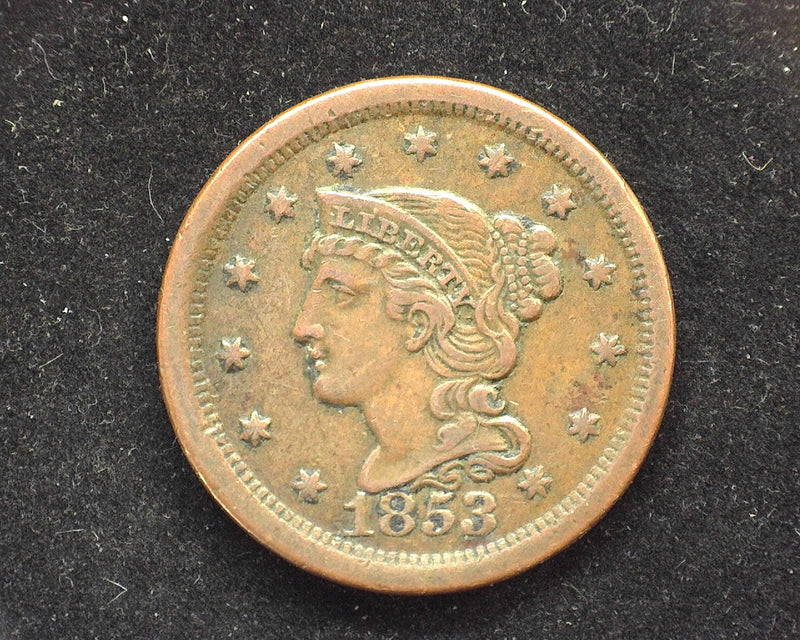 1853 Large Cent Coronet XF - US Coin