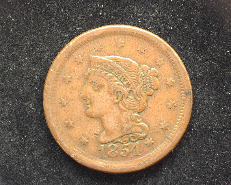 1854 Large Cent Coronet VF/XF - US Coin