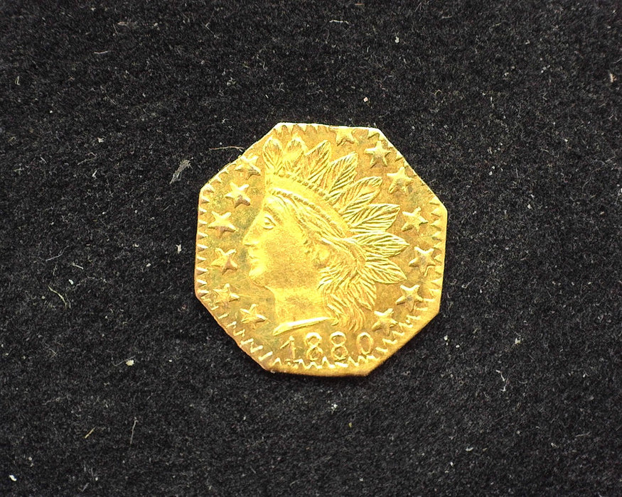 1880 1/4 Dollar California Gold Coin BG 799. Proof like. BU - US Coin