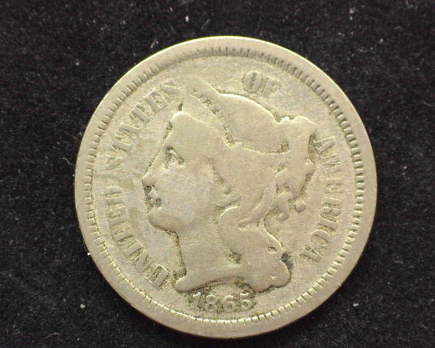 1865 Three Cent Nickel G - US Coin
