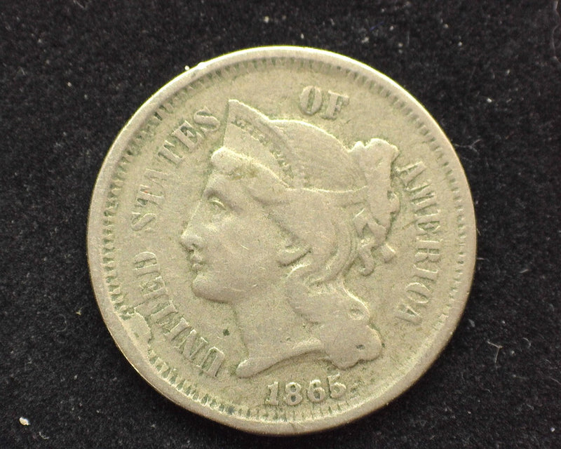 1865 Three Cent Nickel F - US Coin