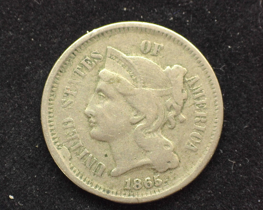 1865 Three Cent Nickel F - US Coin