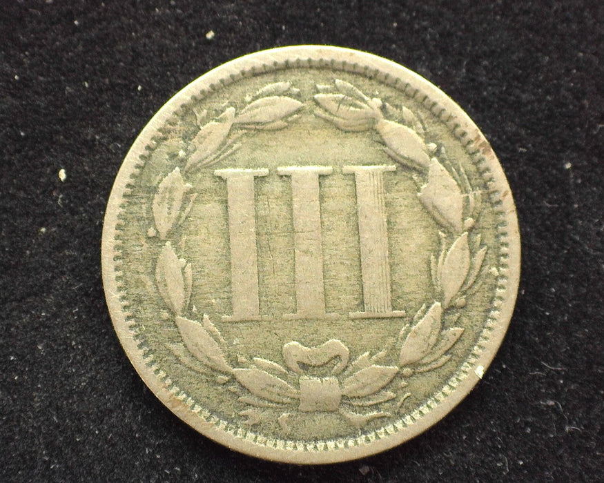 1866 Three Cent Nickel VG - US Coin