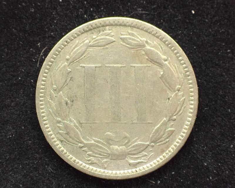 1873 Three Cent Nickel Scratch F - US Coin
