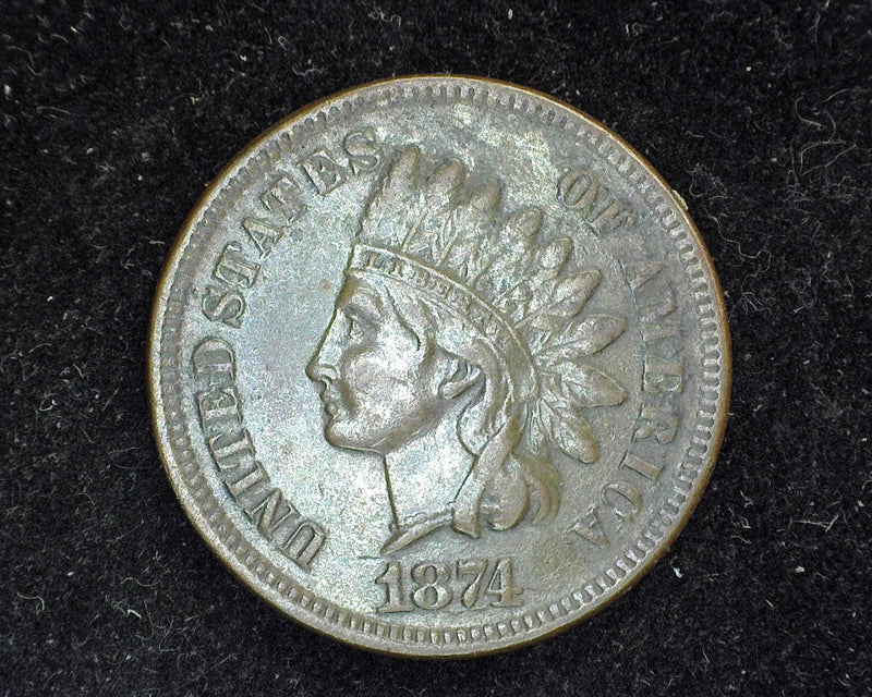 1874 Indian Head Penny/Cent VF - US Coin