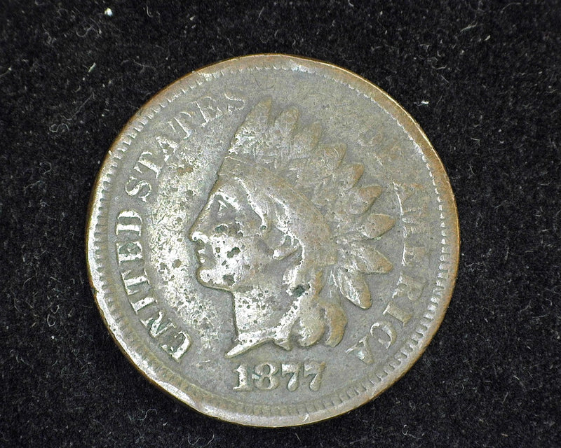 1877 Indian Head Penny/Cent VG Porous obverse - US Coin