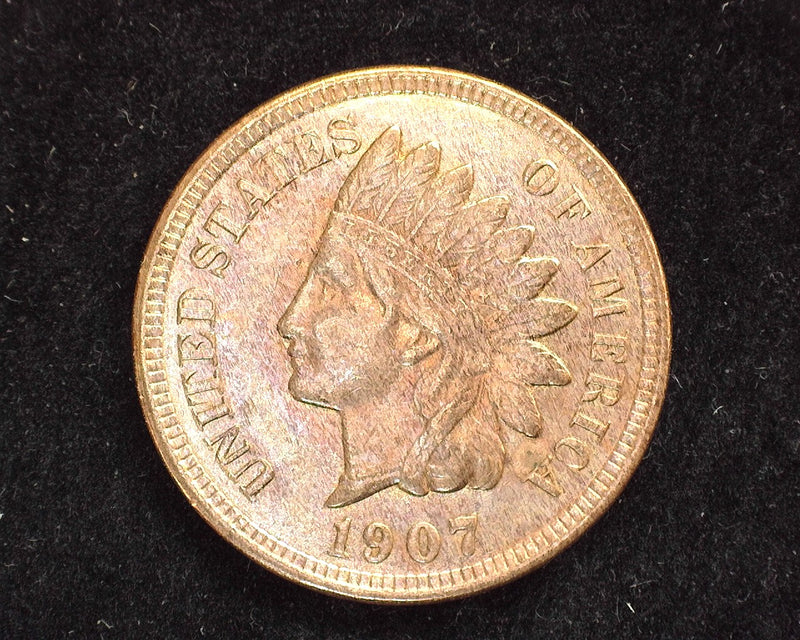 1907 Indian Head Penny/Cent AU - US Coin