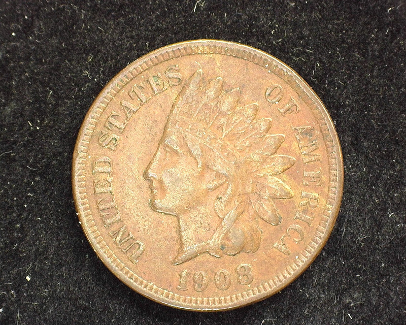1908 Indian Head Penny/Cent XF - US Coin