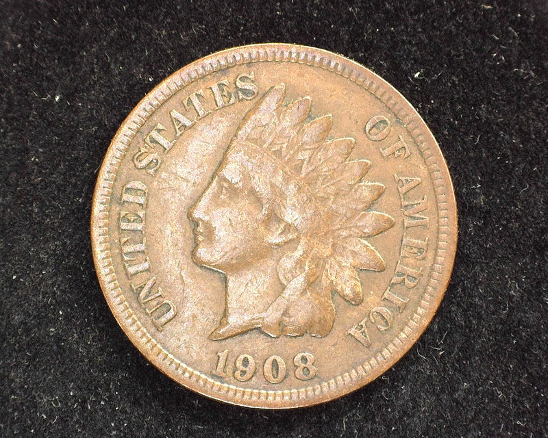 1908 S Indian Head Penny/Cent F - US Coin