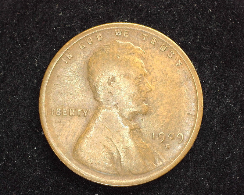 1909 S Lincoln Wheat Penny/Cent F - US Coin