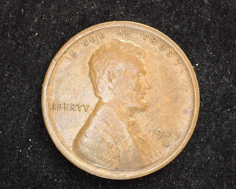 1909 S Lincoln Wheat Penny/Cent VDB VF - US Coin