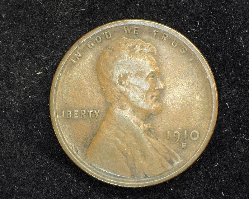 1910 S Lincoln Wheat Penny/Cent F - US Coin