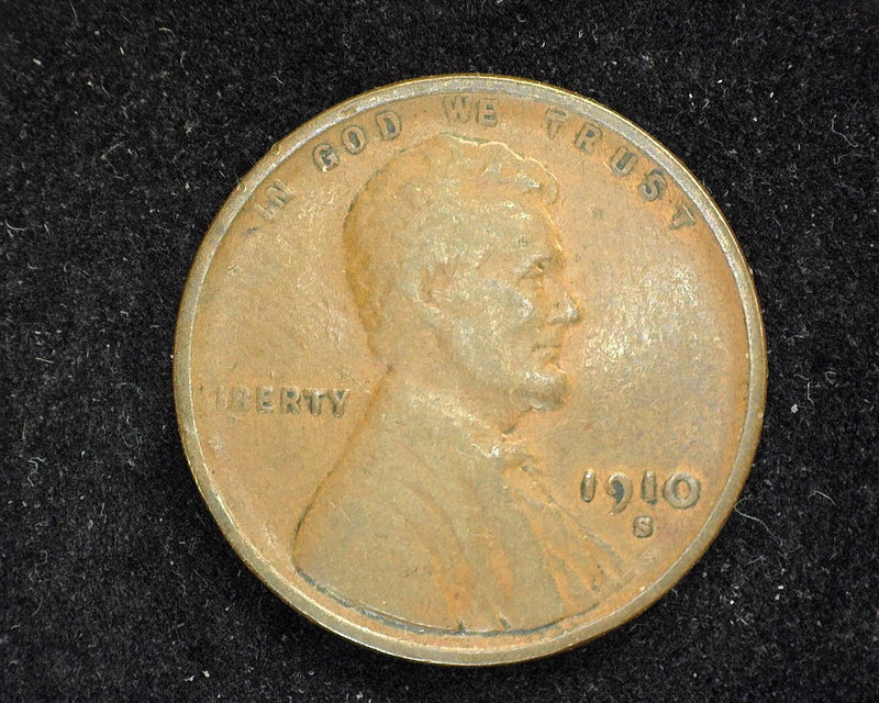 1910 S Lincoln Wheat Penny/Cent F - US Coin