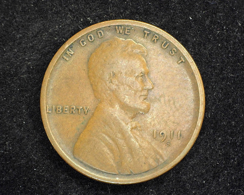 1911 S Lincoln Wheat Penny/Cent F - US Coin