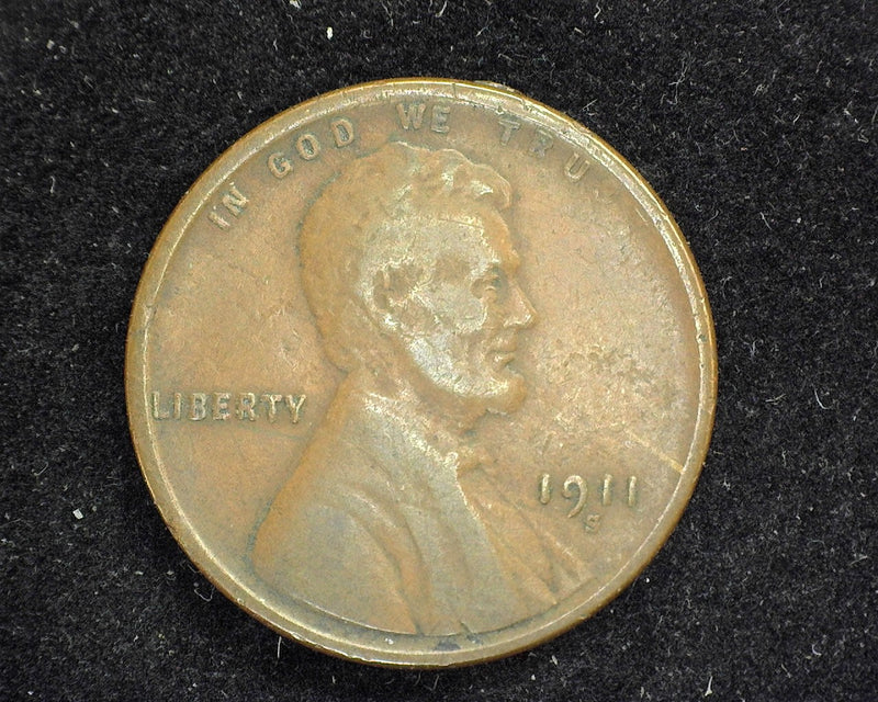 1911 S Lincoln Wheat Penny/Cent F - US Coin