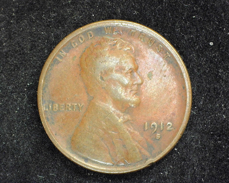 1912 S Lincoln Wheat Penny/Cent F - US Coin