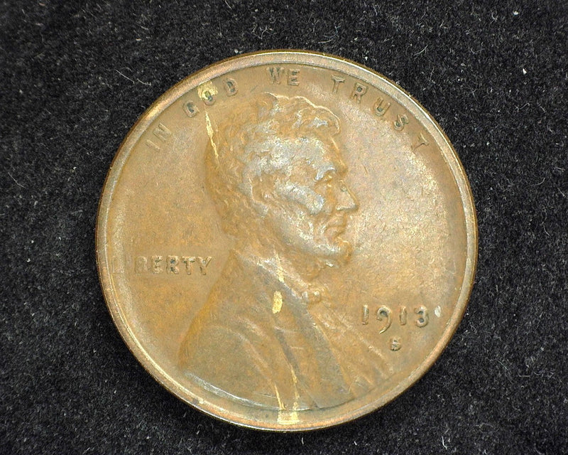 1913 S Lincoln Wheat Penny/Cent VF - US Coin
