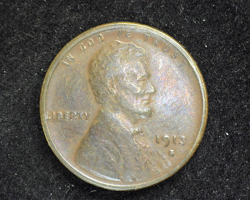 1913 S Lincoln Wheat Penny/Cent F - US Coin