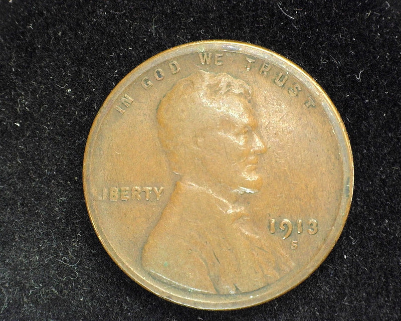 1913 S Lincoln Wheat Penny/Cent VG - US Coin