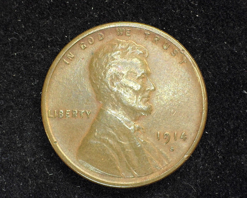 1914 S Lincoln Wheat Penny/Cent F/VF - US Coin