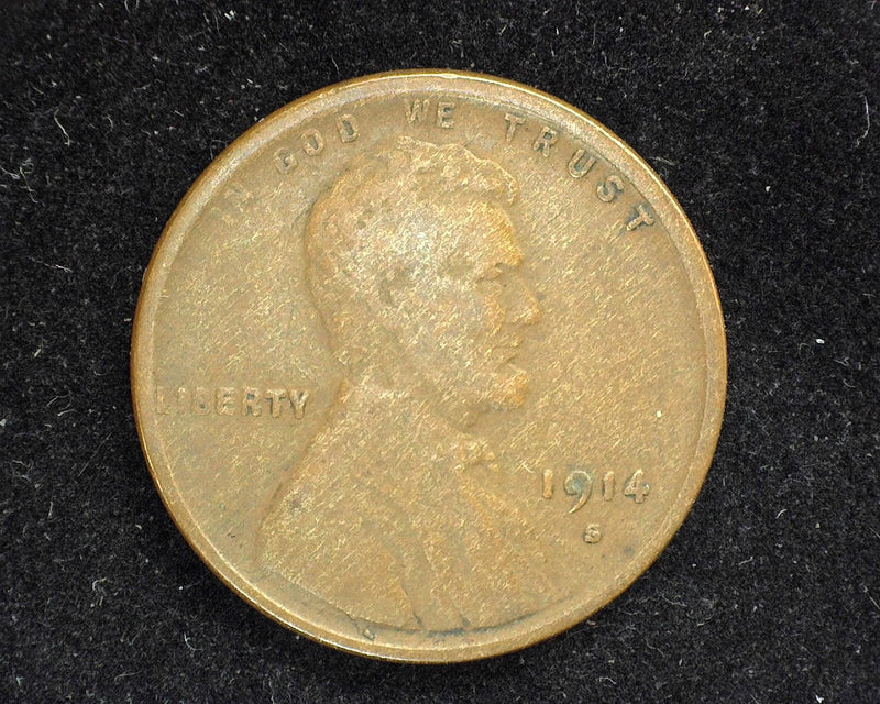 1914 S Lincoln Wheat Penny/Cent F - US Coin
