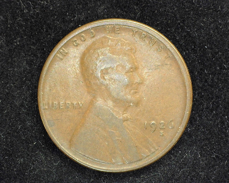 1926 S Lincoln Wheat Penny/Cent F - US Coin