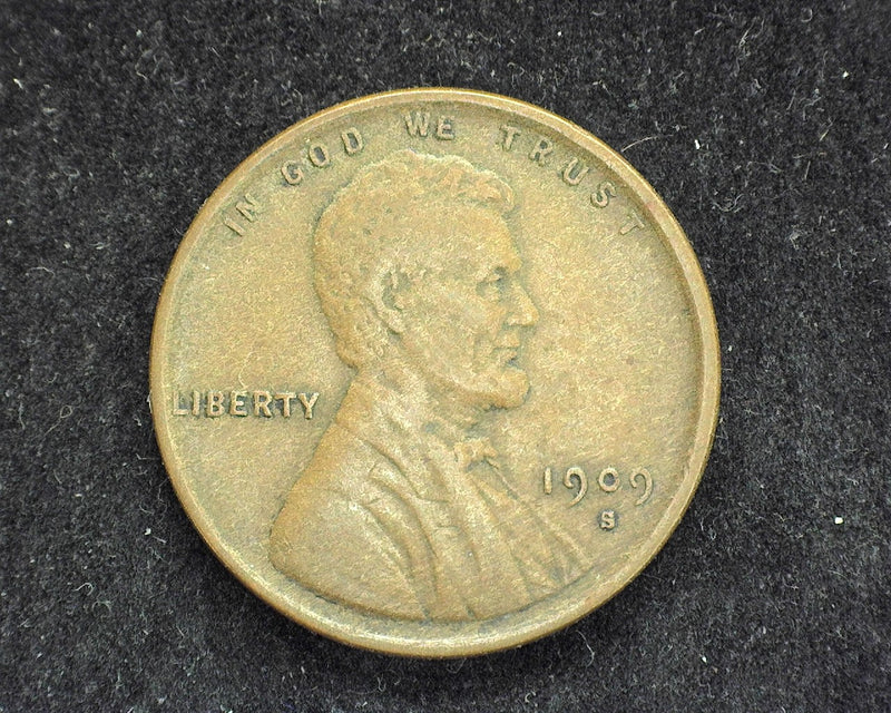 1909 S Lincoln Wheat Penny/Cent VF - US Coin
