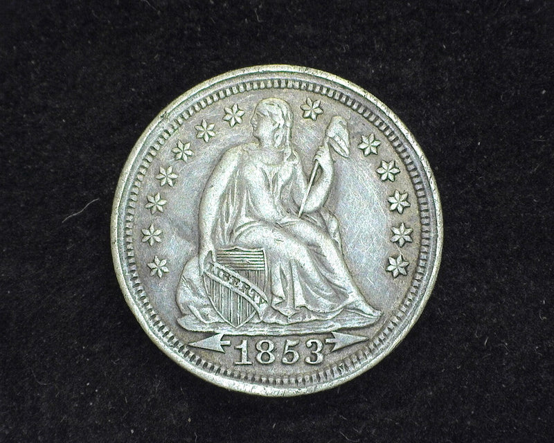 1853 Arrows Liberty Seated Dime XF - US Coin