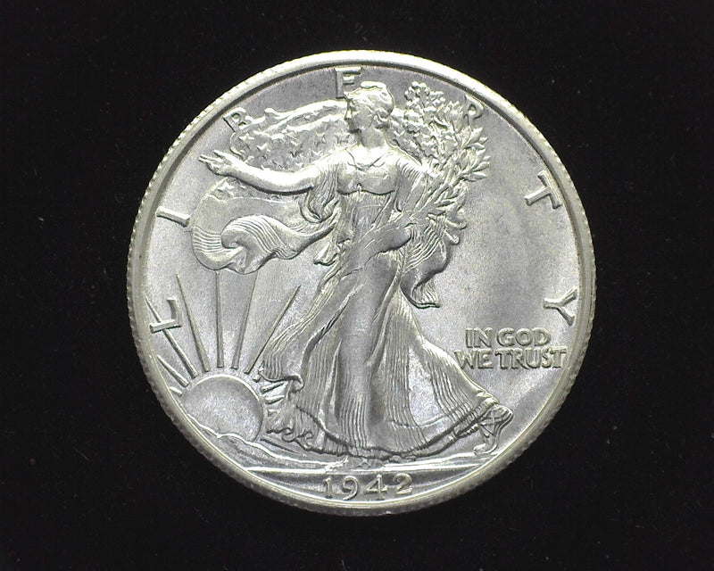 1942 S Liberty Walking Half Dollar BU Choice - US Coin