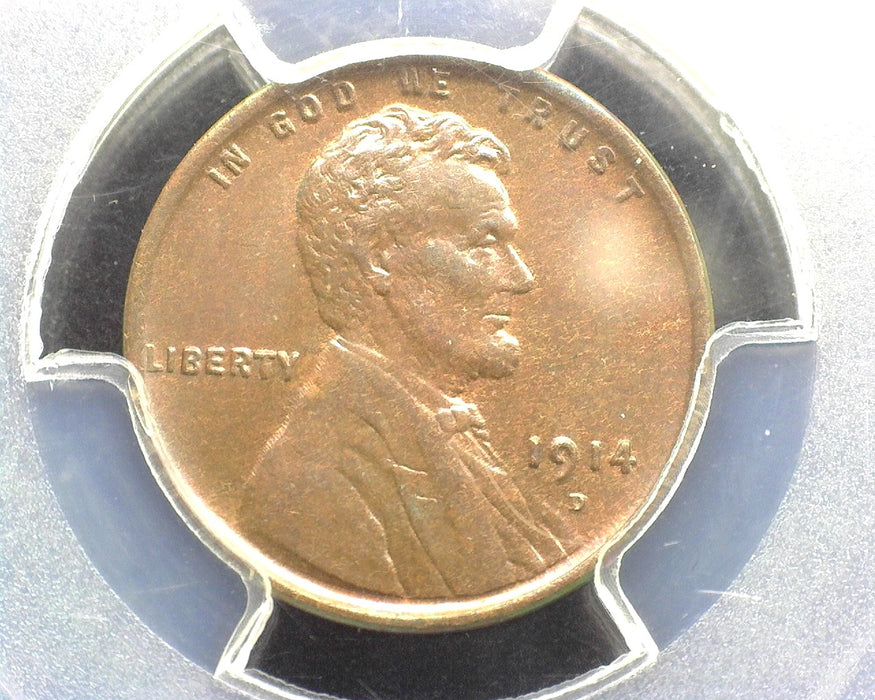 1914 D Lincoln Wheat Cent PCGS MS64BN Beautiful coin with traces of red luster.  - US Coin