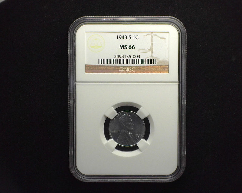 1943 S Lincoln Wheat Cent NGC MS66 - US Coin