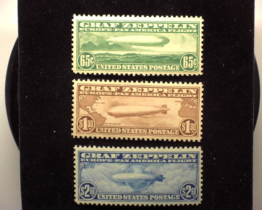 #C13 - C15 1930 Zeppelin Issue Mint Xf/Sup Only the faintest kiss of a hinge. Extremely LH a beautiful set! - US Stamp