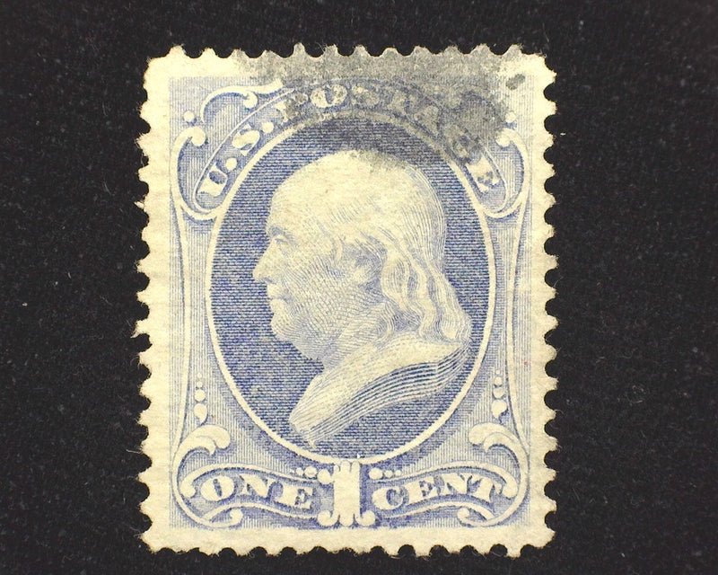 #145 Large margin face free cork cancel. VF/XF Used - US Stamp