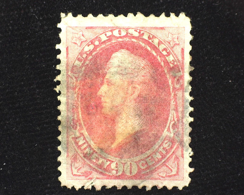 #155 Faint paper wrinkling and tiny perf tear. Still an incredible looking "Jumbo" margin stamp. XF Used - US Stamp