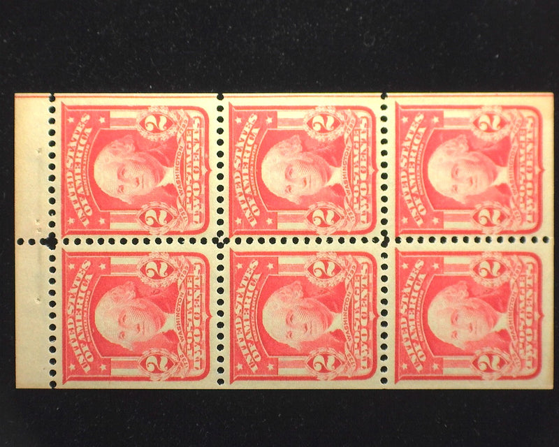 #319 P Choice booklet pane of 6 in scarlet shade. Mint VF/XF+ NH US Stamp