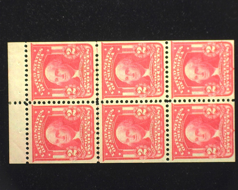 #319 P Booklet pane of 6, scarlet Ty1. Mint VF LH US Stamp