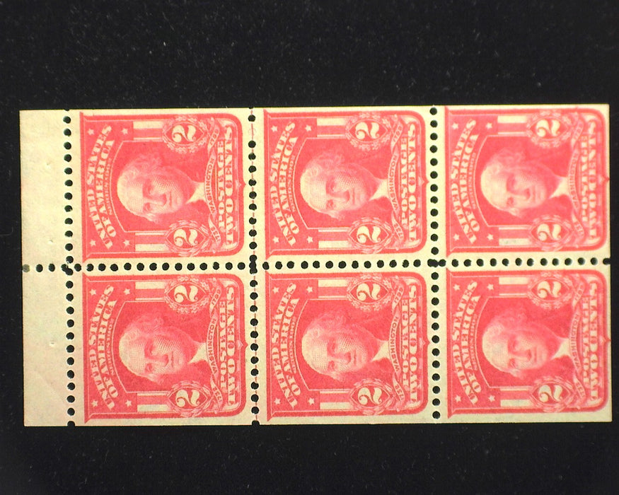 #319 P Booklet pane of 6, scarlet Ty1. Mint VF LH US Stamp