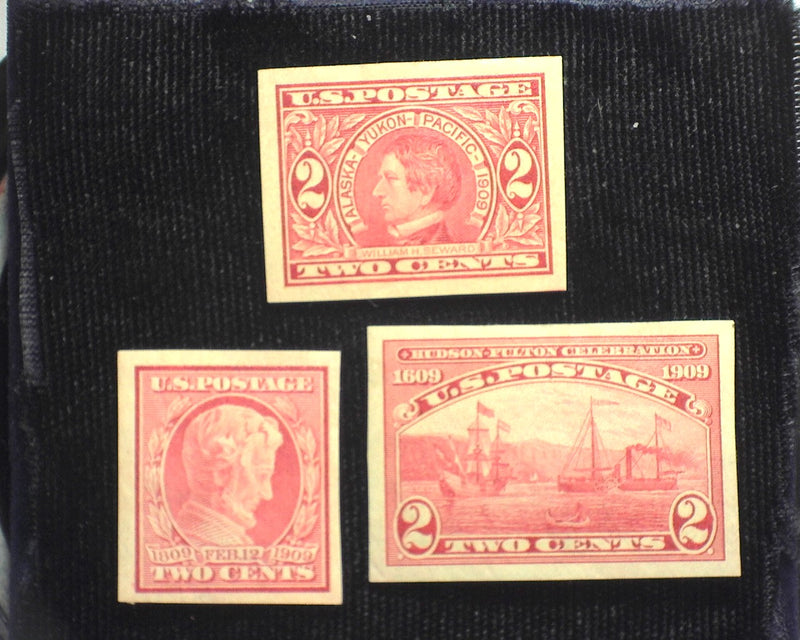 #338, 371, 373 1909 Issue Imperforate Mint XF H - US Stamp