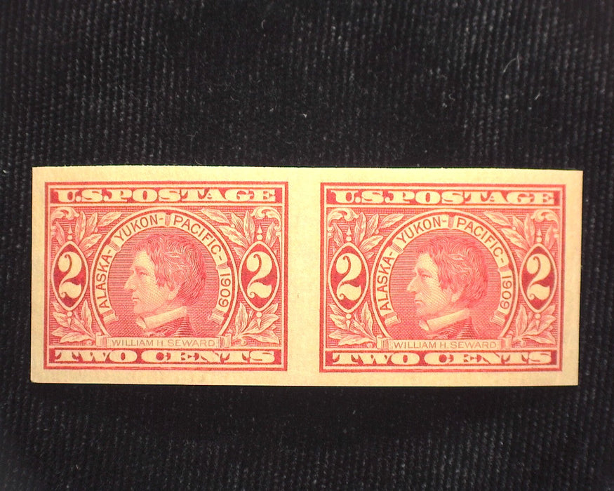#371 2c Alaska Yukon Imperforate Outstanding horizontal pair. Mint Sup NH US Stamp