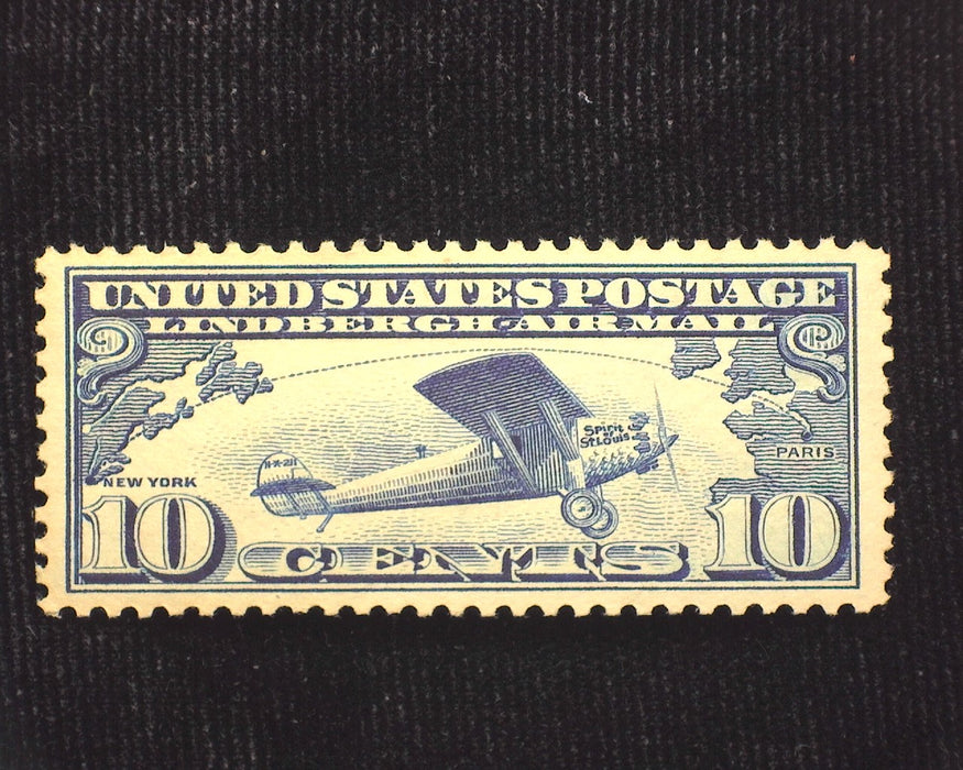 #C10 10c Lindbergh Outstanding large margin stamp. Mint XF/Sup NH - US Stamp