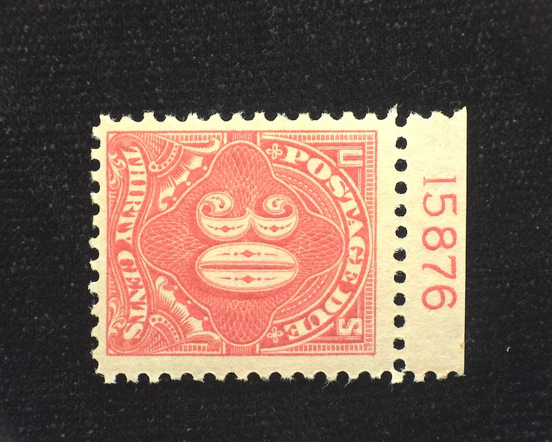 #J66 30c Postage Due Fresh PL# single. Mint Vf/Xf LH - US Stamp